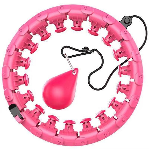 PINK 24 KNOTS FITNESS SMART HULA HOOP DETACHABLE HOOPS LOSE WEIGHT SPORTS